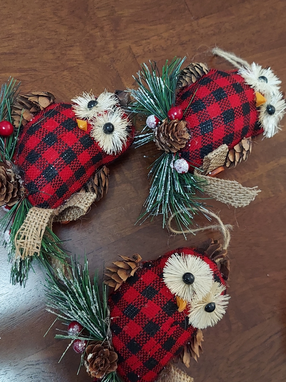 Hobby Lobby Red and Black Buffalo Plaid Bird Ornaments